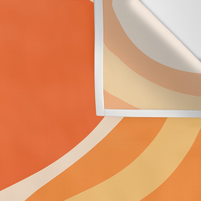 Tangerine Wave Machine - Retro Orange Abstract Wall Tapestry Gallery Image 3