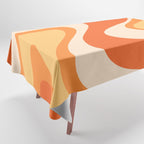 Tangerine Wave Machine - Retro Orange Abstract Tablecloth Gallery Image 1