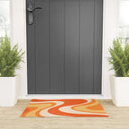 Tangerine Wave Machine - Retro Orange Abstract Welcome Mat Gallery Image 3