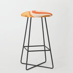 Tangerine Wave Machine - Retro Orange Abstract Stool Gallery Image 1