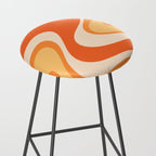 Tangerine Wave Machine - Retro Orange Abstract Stool Gallery Image 2
