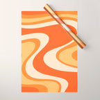 Tangerine Wave Machine - Retro Orange Abstract Wrapping Paper Gallery Image 1