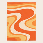 Tangerine Wave Machine - Retro Orange Abstract Poster Gallery Image 4