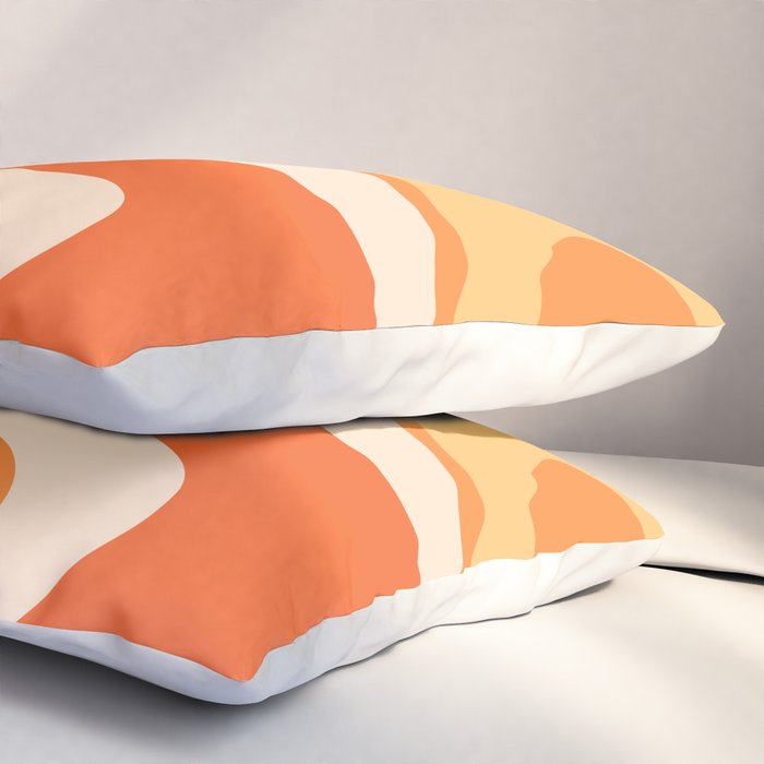 Tangerine Wave Machine - Retro Orange Abstract Pillow Sham Gallery Image 3