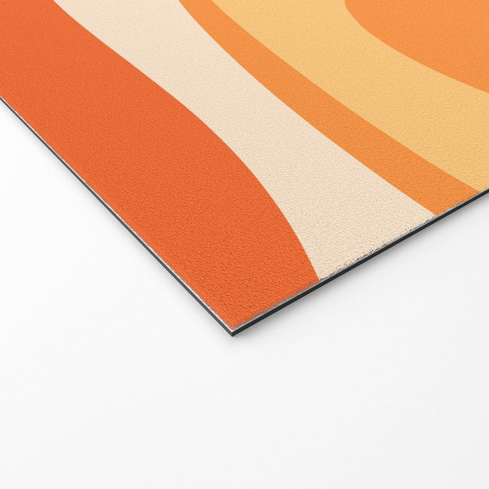 Tangerine Wave Machine - Retro Orange Abstract Welcome Mat Gallery Image 2