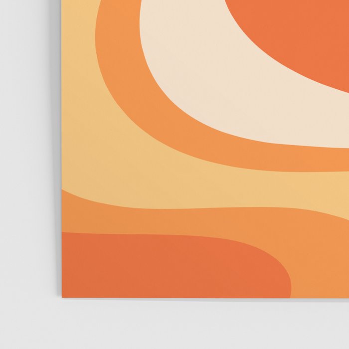 Tangerine Wave Machine - Retro Orange Abstract Poster Gallery Image 3