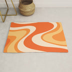Tangerine Wave Machine - Retro Orange Abstract Rug Gallery Image 1