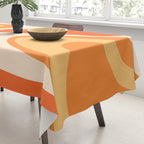 Tangerine Wave Machine - Retro Orange Abstract Tablecloth Gallery Image 3