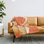 Tangerine Wave Machine - Retro Orange Abstract Throw Blanket Gallery Image 1