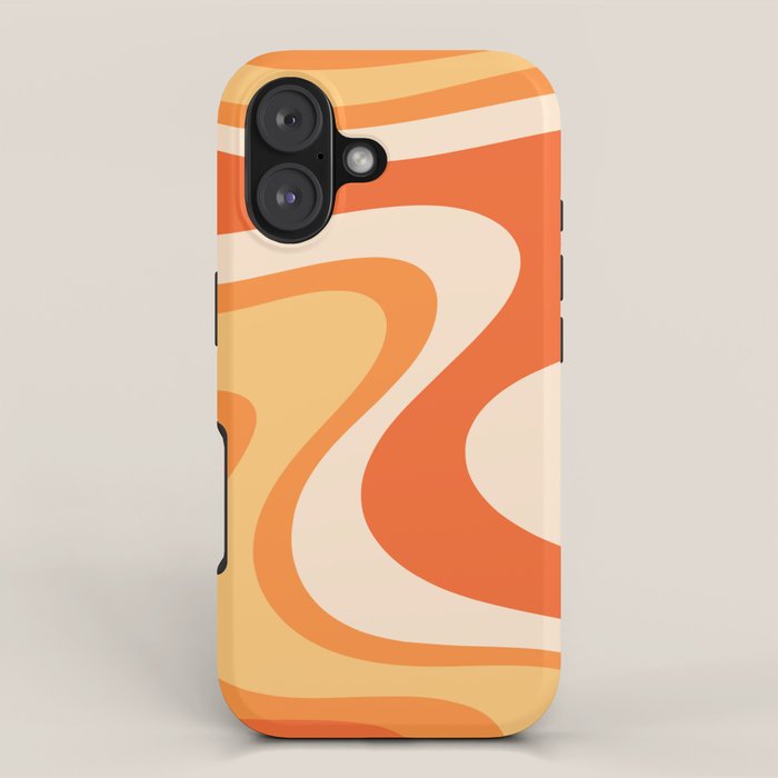Tangerine Wave Machine - Retro Orange Abstract iPhone Case Gallery Image 1