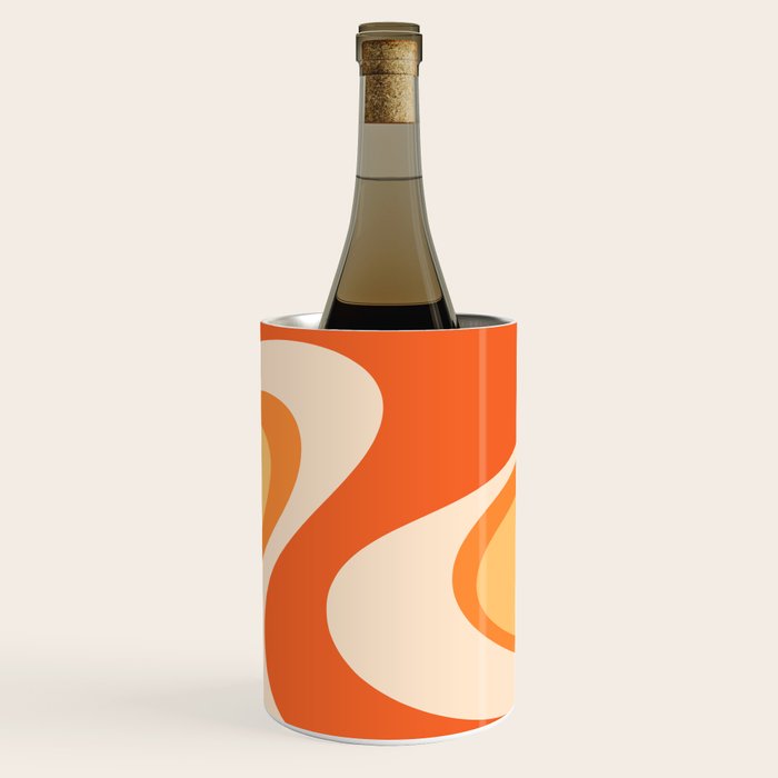 Tangerine Wave Machine - Retro Orange Abstract Wine Chiller Gallery Image 1