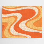 Tangerine Wave Machine - Retro Orange Abstract Jigsaw Puzzle Gallery Image 1