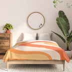 Tangerine Wave Machine - Retro Orange Abstract Comforter Gallery Image 3
