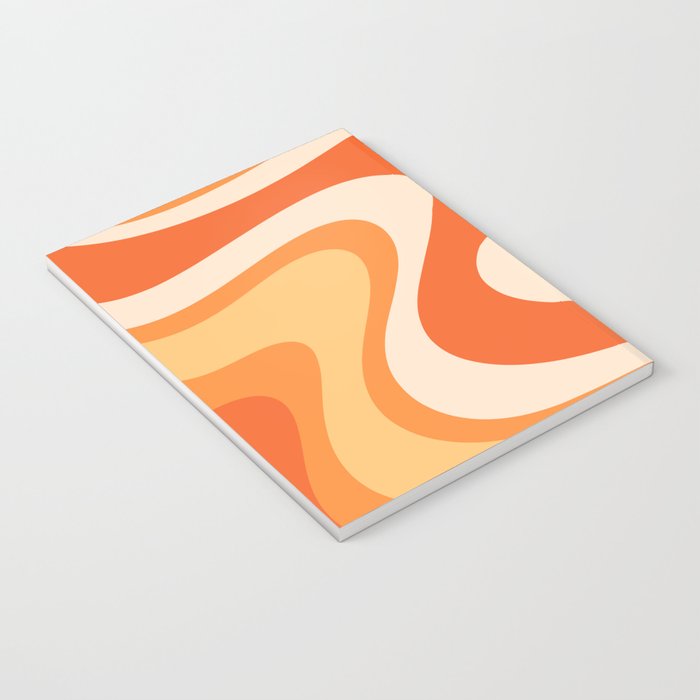 Tangerine Wave Machine - Retro Orange Abstract Notebook Gallery Image 3