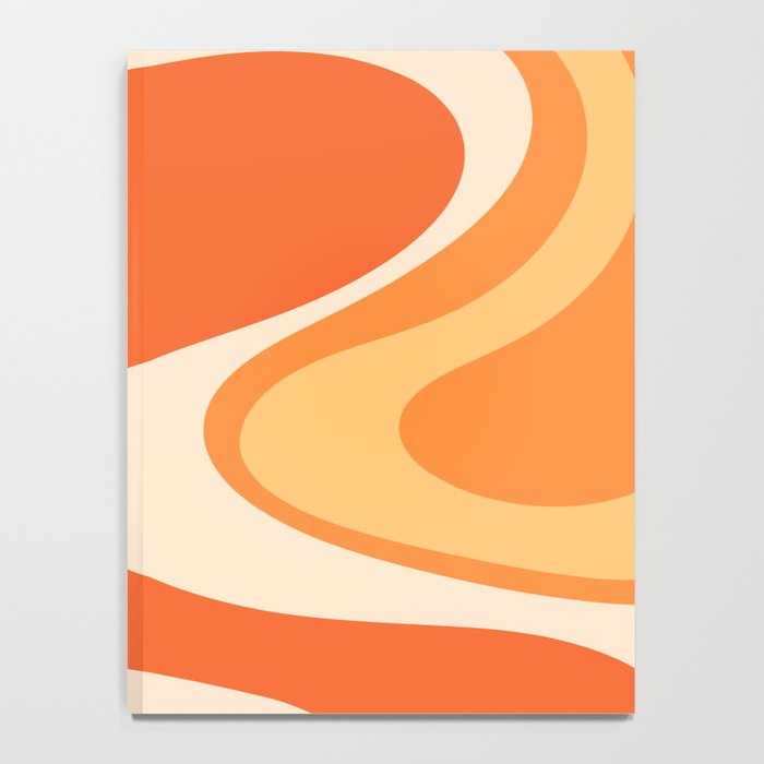 Tangerine Wave Machine - Retro Orange Abstract Notebook Gallery Image 4