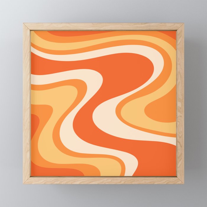 Tangerine Wave Machine - Retro Orange Abstract Mini Art Print Gallery Image 1