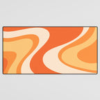 Tangerine Wave Machine - Retro Orange Abstract Desk Mat Gallery Image 3