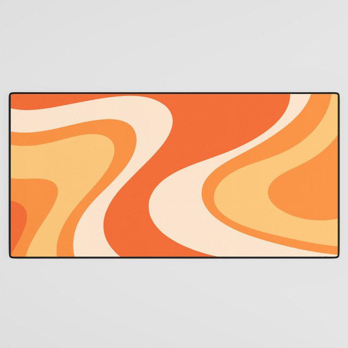 Tangerine Wave Machine - Retro Orange Abstract Desk Mat Gallery Image 3