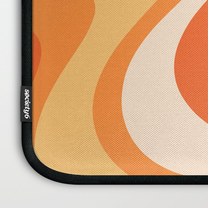 Tangerine Wave Machine - Retro Orange Abstract Laptop Sleeve Gallery Image 3
