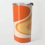 Tangerine Wave Machine - Retro Orange Abstract Travel Mug Gallery Image 2