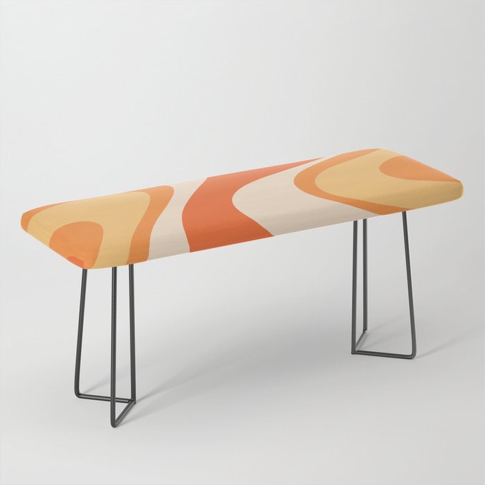 Tangerine Wave Machine - Retro Orange Abstract Bench Gallery Image 1