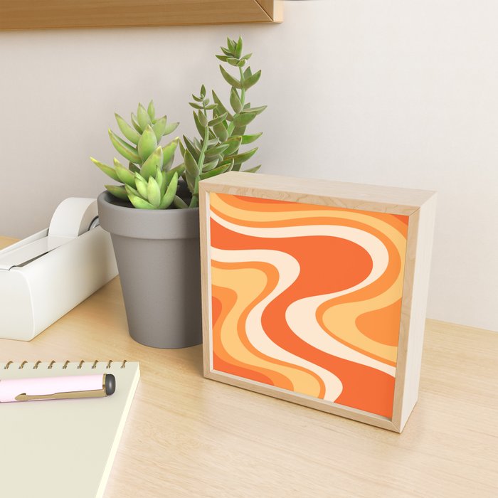 Tangerine Wave Machine - Retro Orange Abstract Mini Art Print Gallery Image 2