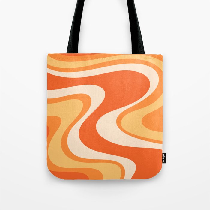 Tangerine Wave Machine - Retro Orange Abstract Tote Bag Gallery Image 1