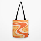 Tangerine Wave Machine - Retro Orange Abstract Tote Bag Gallery Image 2