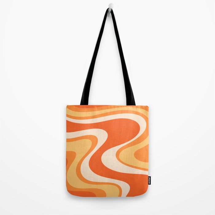 Tangerine Wave Machine - Retro Orange Abstract Tote Bag Gallery Image 2