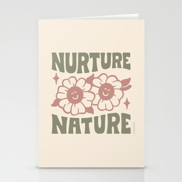 Nurture Nature (In Green And Mauve) Stationery Card Gallery Image 2