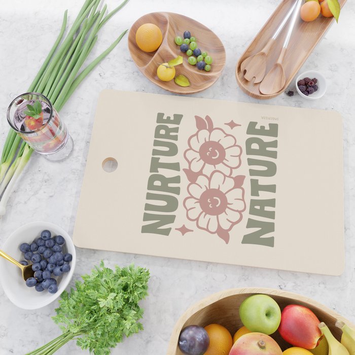 NURTURE NATURE (IN GREEN AND MAUVE) Cutting Board Gallery Image 2