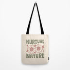 NURTURE NATURE (IN GREEN AND MAUVE) Tote Bag Gallery Image 2