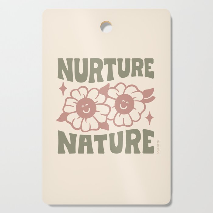NURTURE NATURE (IN GREEN AND MAUVE) Cutting Board Gallery Image 1