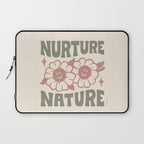 NURTURE NATURE (IN GREEN AND MAUVE) Laptop Sleeve Gallery Image 1