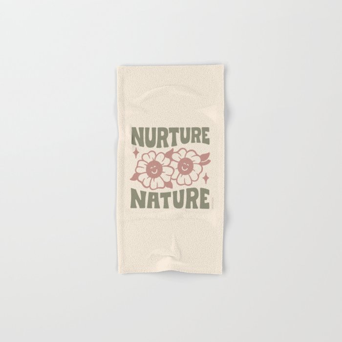 NURTURE NATURE (IN GREEN AND MAUVE) Bath Towel Gallery Image 1