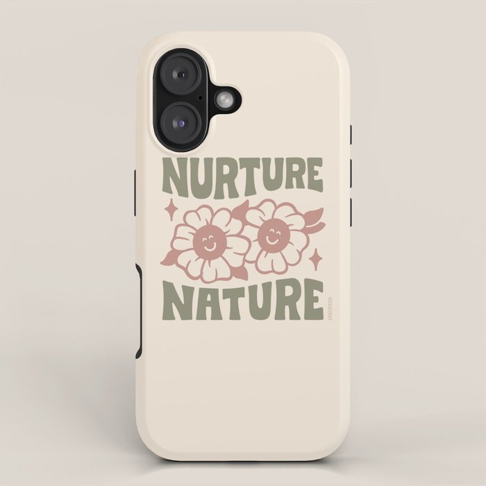 NURTURE NATURE (IN GREEN AND MAUVE) iPhone Case Gallery Image 1