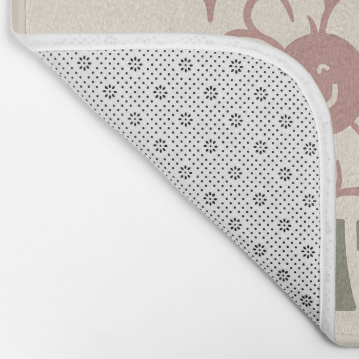 NURTURE NATURE (IN GREEN AND MAUVE) Bath Mat Gallery Image 2