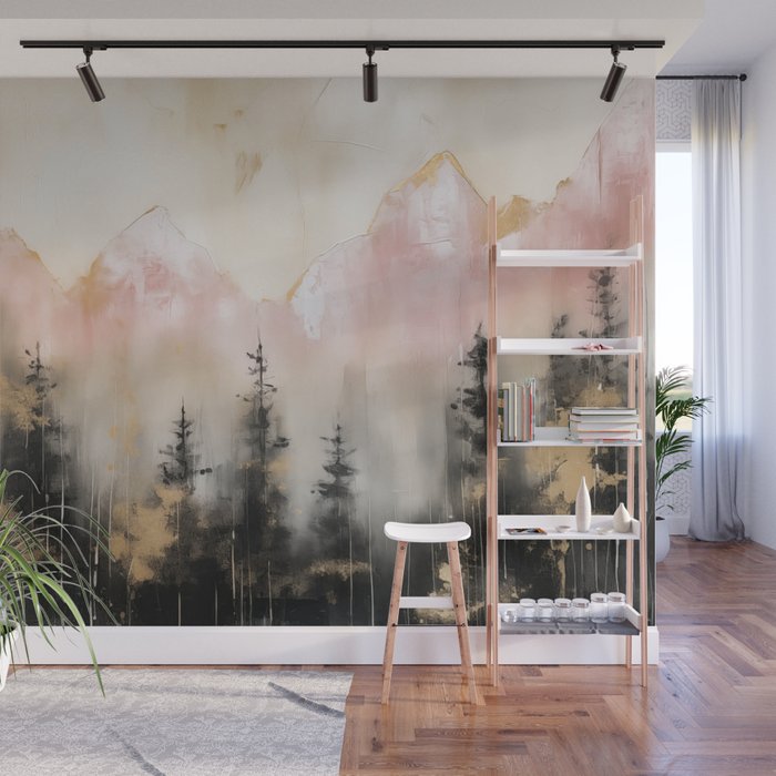 Rocky Mountain High Pastel Oil Painting Wall Mural Gallery Image 1