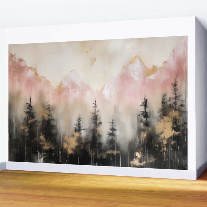 Rocky Mountain High Pastel Oil Painting Wall Mural Gallery Image 2