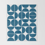 Mid Century Modern Geometric 04 Blue Throw Blanket Gallery Image 2