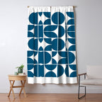 Mid Century Modern Geometric 04 Blue Window Curtain Gallery Image 5