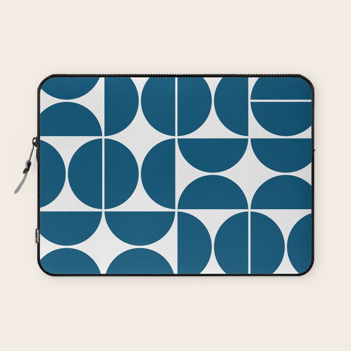 Mid Century Modern Geometric 04 Blue Laptop Sleeve Gallery Image 1