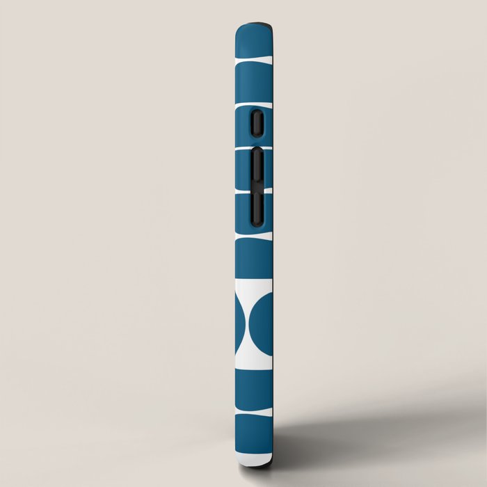 Mid Century Modern Geometric 04 Blue iPhone Case Gallery Image 2