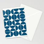 Mid Century Modern Geometric 04 Blue Stationery Card Gallery Image 2
