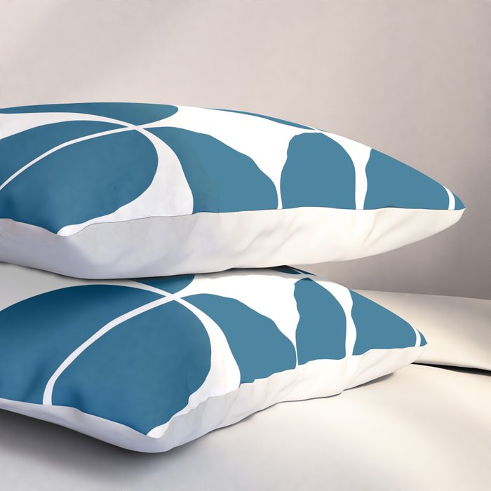 Mid Century Modern Geometric 04 Blue Pillow Sham Gallery Image 3