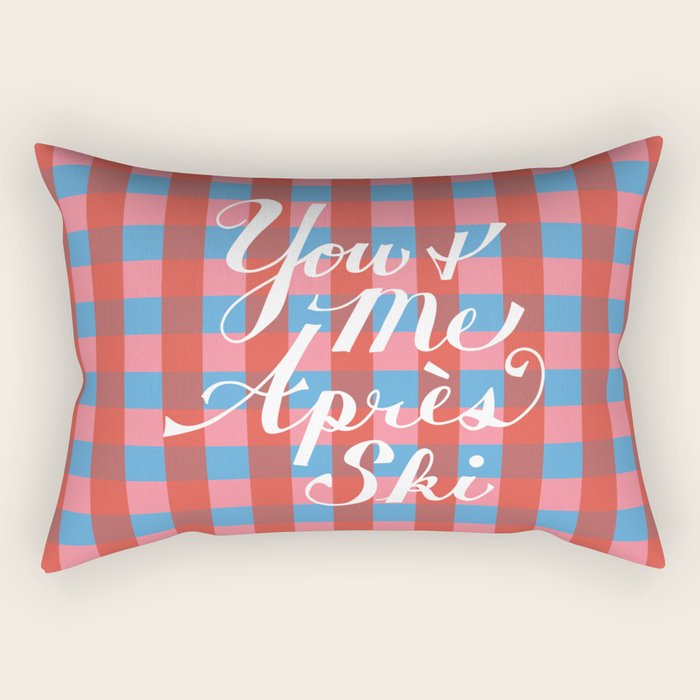 You and Me Apres Ski in Plaid Rectangular Pillow Gallery Image 2