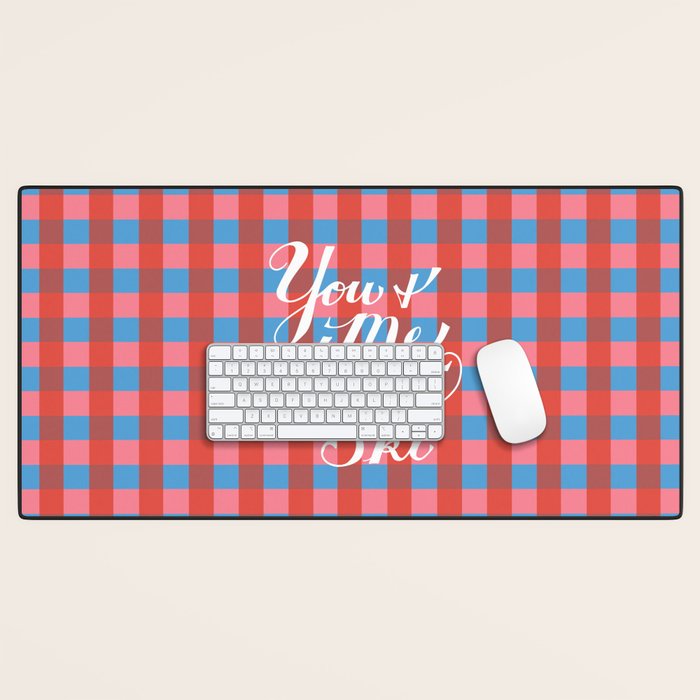 You and Me Apres Ski in Plaid Desk Mat Gallery Image 1