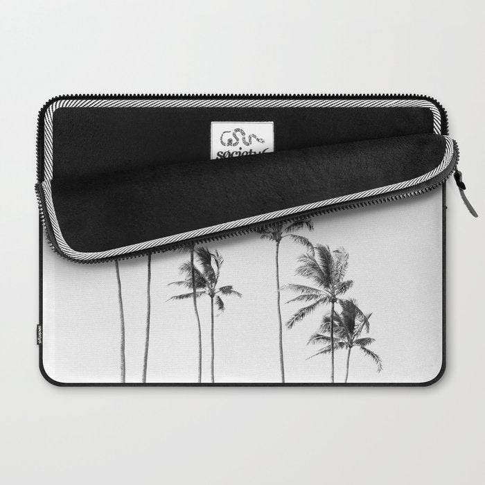 Hawaii Palm Trees - Black and White Photography Laptop Sleeve Gallery Image 2