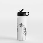 Hawaii Palm Trees - Black and White Photography Water Bottle Gallery Image 1