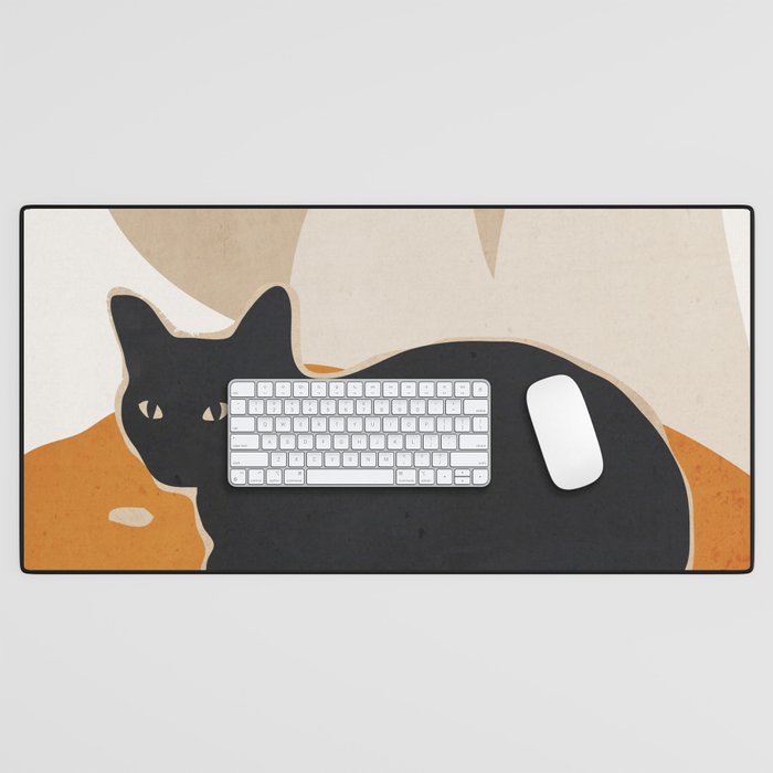Minimal Abstract Art Cat 3 Desk Mat Gallery Image 1